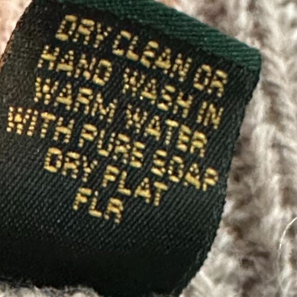 Cabela’s Vintage Wool Field Sweater Sz M 48" Chest Oatmeal Tan Suede Patches UK - Picture 6 of 6